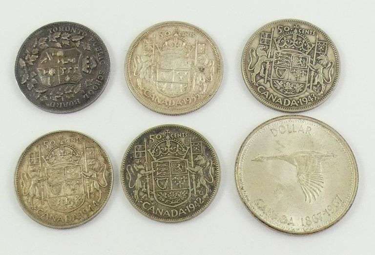 CANADIAN SILVER COINS & MEDALLION