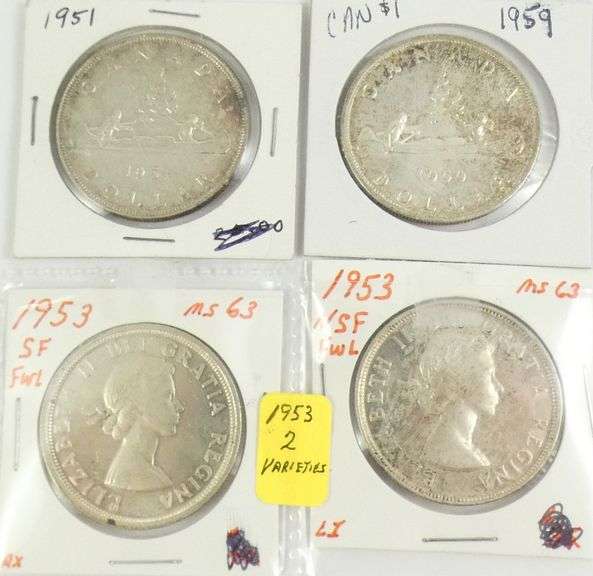 4 CANADIAN SILVER DOLLARS