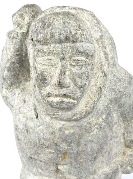 LARGE SOAPSTONE CARVING BY JEETALOO AKULUKJUK