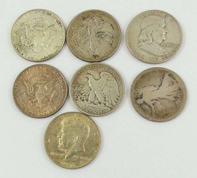7 U.S. HALF-DOLLAR COINS