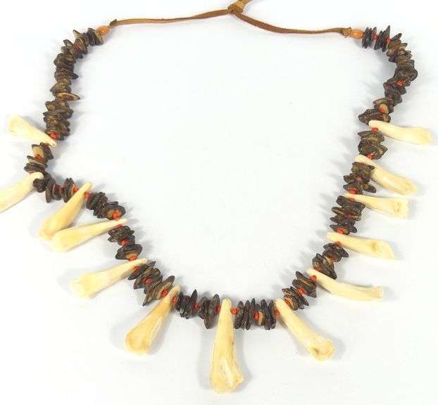 INDIGENOUS BONE & BEADED NECKLACE