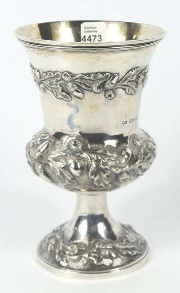 STERLING SILVER CUP WITH GILT INTERIOR