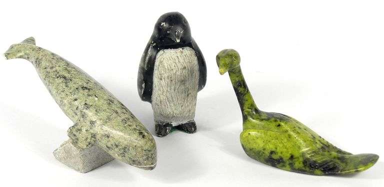 THREE INUIT STONE CARVINGS