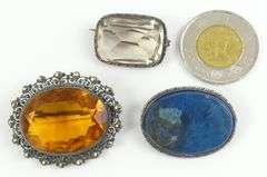 3 ANTIQUE/VINTAGE SILVER BROOCHES
