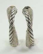 PAIR DAVID YURMAN DIAMOND EARRINGS