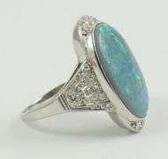 LADIES' ANTIQUE OPAL & DIAMOND RING