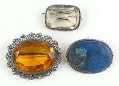 3 ANTIQUE/VINTAGE SILVER BROOCHES