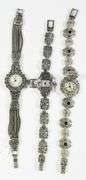 (3) LADIES' JEWELED QUARTZ WRISTWATCHES