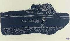 TWO LUCASSIE QUMALUK STONECUT PRINTS