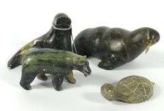 FOUR INUIT CARVINGS