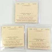 3 GRADED CANADIAN SILVER DOLLARS