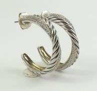 PAIR DAVID YURMAN DIAMOND EARRINGS