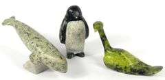 THREE INUIT STONE CARVINGS