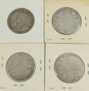 9 CANADIAN SILVER 50-CENT COINS