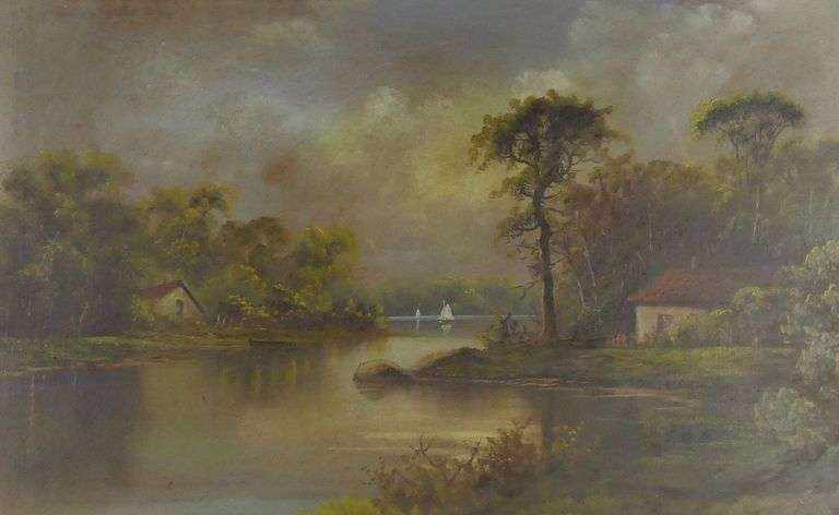 OIL ON CANVAS IN ANTIQUE GILT FRAME