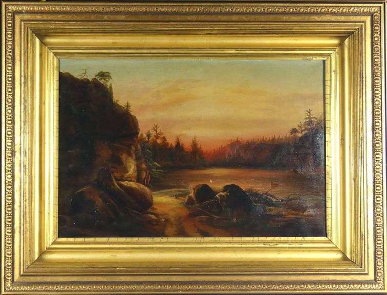 ANTIQUE OIL IN THE HUDSON RIVER SCHOOL STYLE