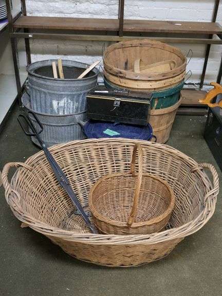 BASKETS, ENAMEL PAN, ETC.