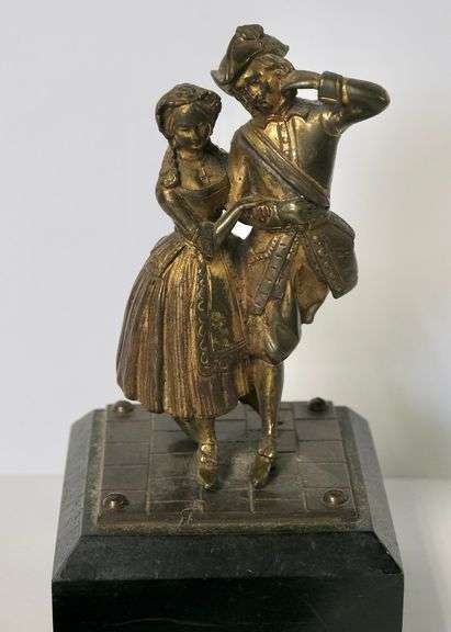 BRONZE FIGURE AND INK STAND