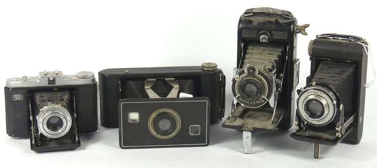 ANTIQUE FOLDING BELLOWS CAMERAS