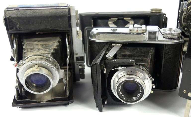 ANTIQUE FOLDING BELLOWS CAMERAS