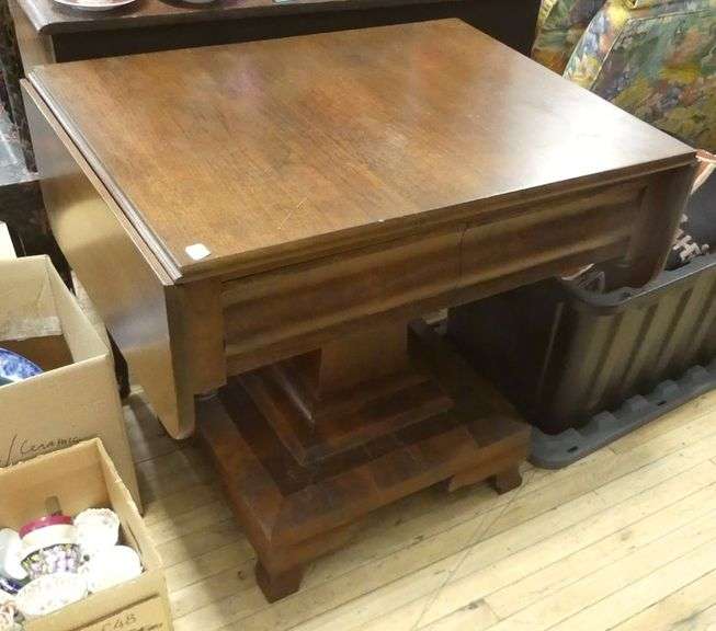 ANTIQUE DROP-LEAF LAMP TABLE