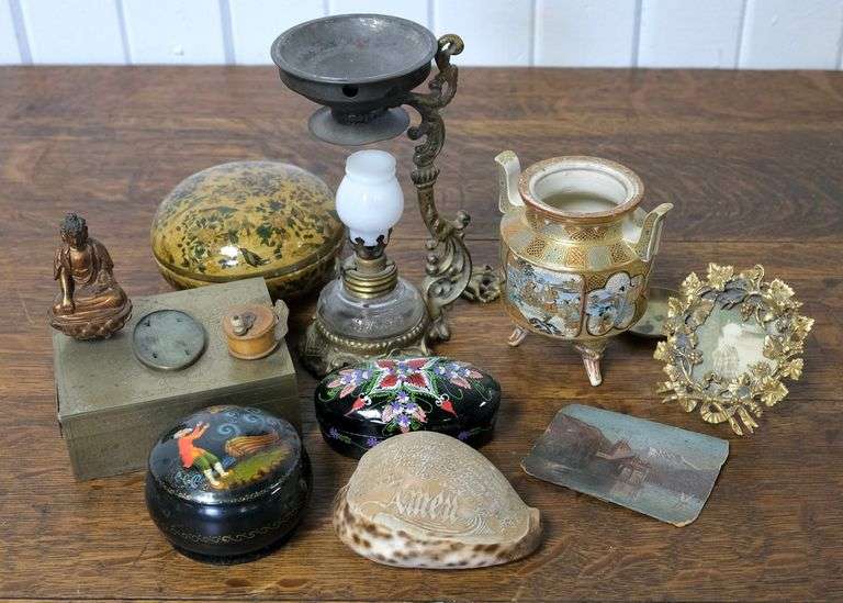 VAPO LAMP, CHINESE BOX, MINIATURE PAINTING