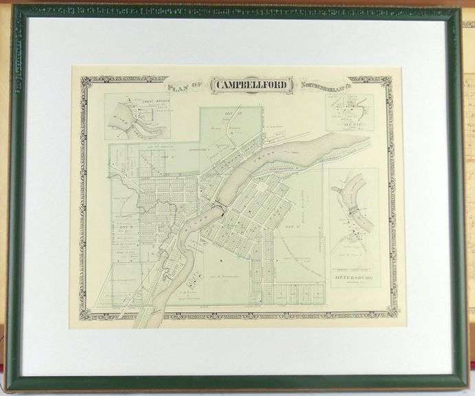 FIVE FRAMED MAPS