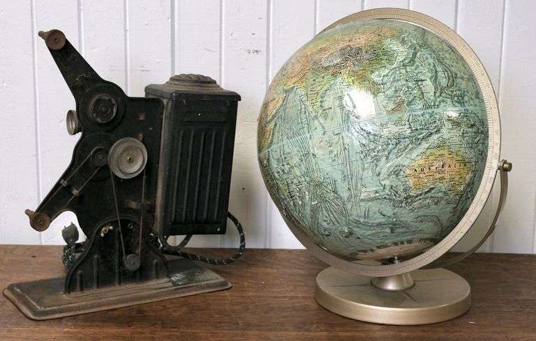 KEYSTONE FILM, PROJECTOR AND A GLOBE