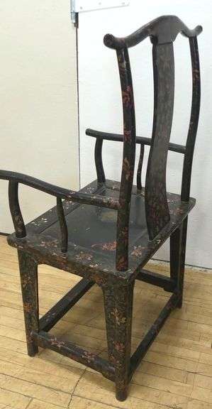 PAIR OF ANTIQUE CHINESE YOKE-BACK CHAIRS