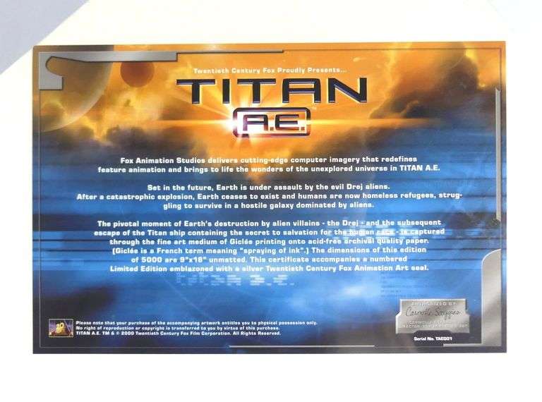 TITAN A.E. MOVIE LITHOGRAPH