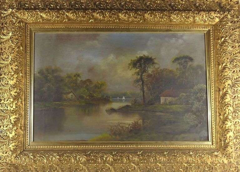 OIL ON CANVAS IN ANTIQUE GILT FRAME