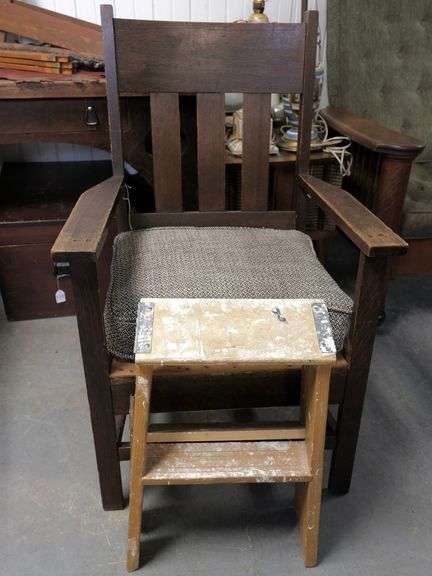 MISSION OAK CHAIR AND LADDER