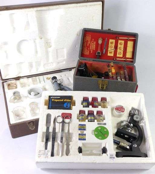 THREE MICROSCOPE SETS