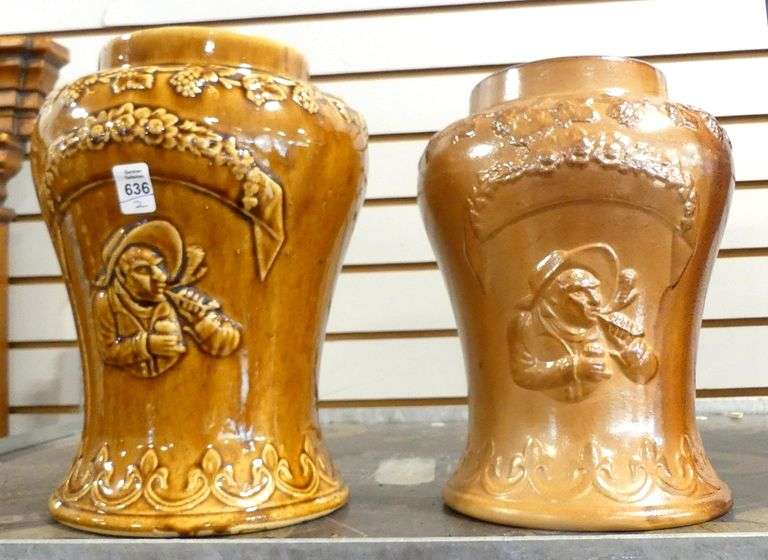 TWO ANTIQUE SCOTTISH TOBACCO JARS