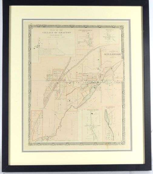 FIVE FRAMED MAPS