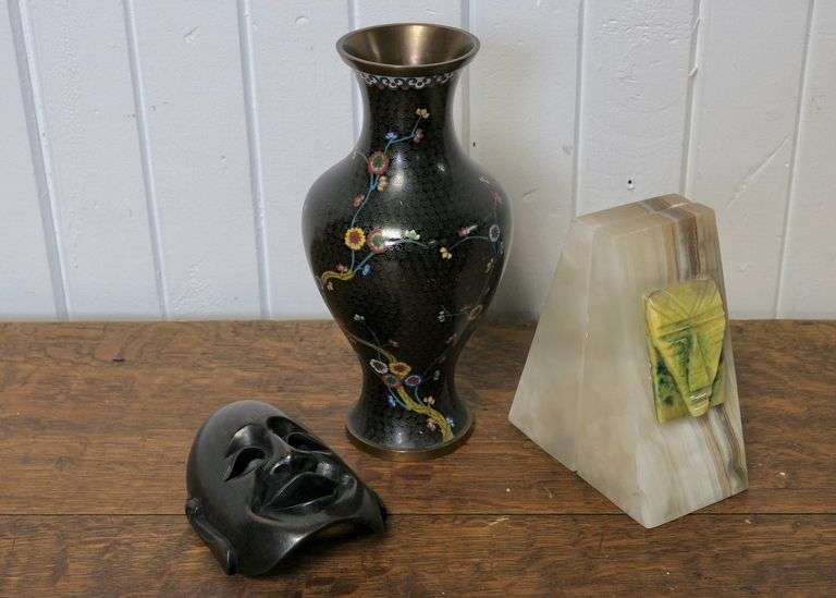 CLOISONNE VASE, ETC.