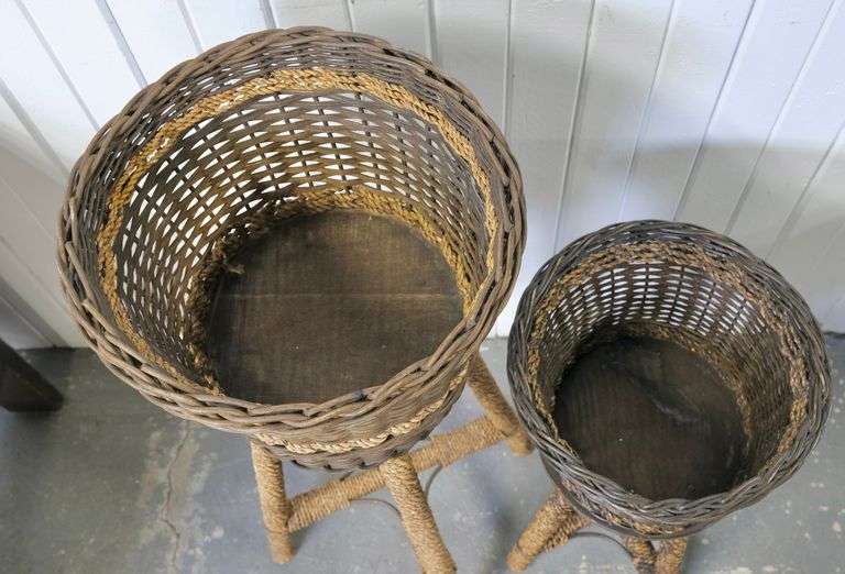 WICKER PLANT STANDS