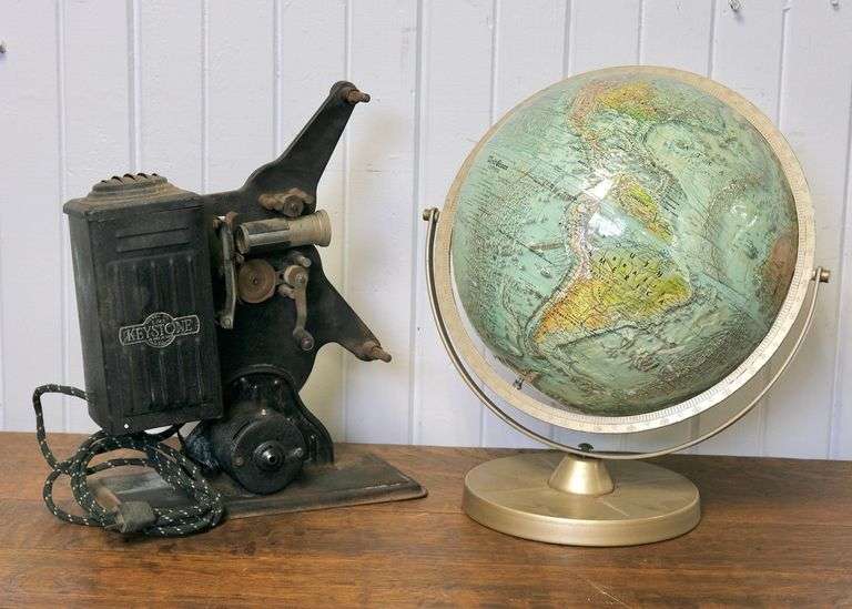 KEYSTONE FILM, PROJECTOR AND A GLOBE