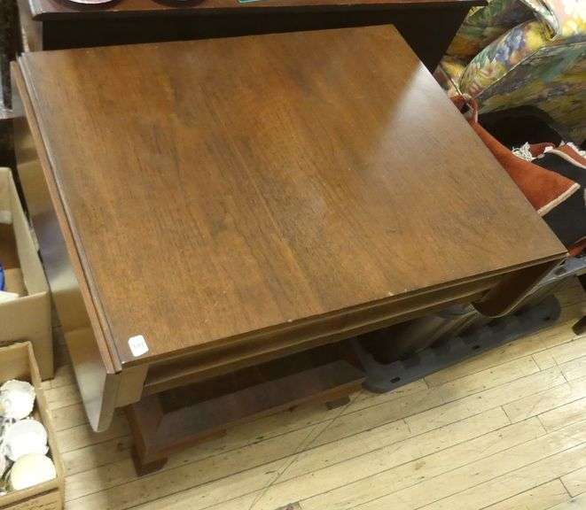 ANTIQUE DROP-LEAF LAMP TABLE