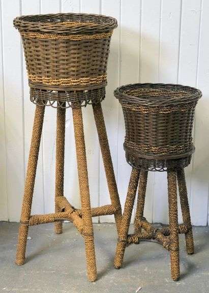 WICKER PLANT STANDS