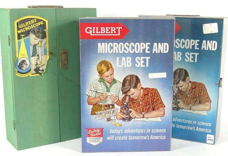THREE GILBERT MICROSCOPES