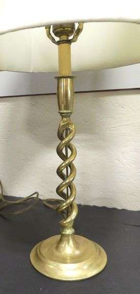PAIR OF BRASS "CANDLESTICK" LAMPS