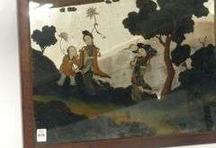 19TH CENTURY CHINESE EXPORT REVERSE-PAINTED MIRROR