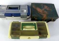 THREE TACKLE BOXES WITH CONTENTS
