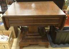 ANTIQUE DROP-LEAF LAMP TABLE
