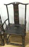 PAIR OF ANTIQUE CHINESE YOKE-BACK CHAIRS