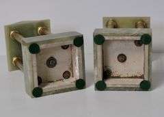 PAIR OF GREEN ONYX TEMPLES