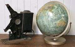 KEYSTONE FILM, PROJECTOR AND A GLOBE