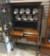 19TH CENTURY BURL WALNUT DISPLAY CABINET