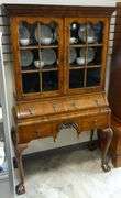 19TH CENTURY BURL WALNUT DISPLAY CABINET